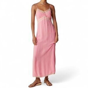 J. Crew Pintuck lace-trim slip dress in crepe de chine Size 10